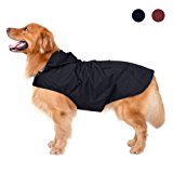 Cappotto impermeabile per cani con cappuccio e cablaggio fori e cinture di sicurezza riflettenti, ultrasottile traspirante 100%