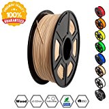 Wood Filament - 1.75 mm 3D Printer Filament,1kg Spool (2.2 lbs), Dimensional Accuracy +-- 0.02 mm Sweet Smell 3D Printing Filame