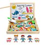 Giocattoli in Legno Magnetico Lavagna Puzzle di Legno Giochi Montessori Magnetica Pesca Puzzle Animali Marino Magnetici Giochi T