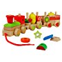 YOPTOTE Legno Geometriche Blocchi dei Treni Costruzione Stacking Kit di Montaggio Giocattolo Tirare Lungo Puzzle per Bambini 3 A