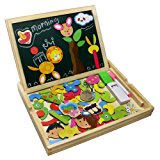 Fajiabao Educativi Giocattolo Magnetica Lavagnetta Puzzle di Legno Doppio Lato Gioco per Bambini 3 Anni, Stile Casuale: Amazon.i