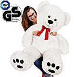 Orsacchiotto gigante di peluche "Coccole" XL 100cm bianco 100% poliestere- Orso di peluche enorme-Design accurato, proporzioni e