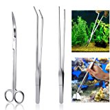 UEETEK Kit da 3 pezzi - set, serbatoio per pesci d'acquario in acciaio inossidabile, attrezzi a forbice per pettini Set Kit di a