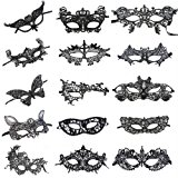 Amaza 15pcs Maschera Veneziana Mascherina Sexy Donna Carnevale Veneziano (Nero): Amazon.it: Giochi e giocattoli