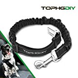 TOPHGDIY Auto Cintura di Sicurezza Guinzaglio Cane Gatto Regolabile Viaggio Trasporto in Macchina Estensibile 60-105cm Nero Tagl