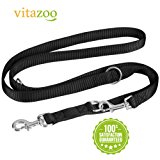 VITAZOO guinzaglio per cani in nero grafite, compatto e regolabile su misure diverse (1,4m - 2,1 m) | guinzaglio premium, guinza