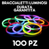 Braccialetti Fluorescenti Starlight Glowstick Disco, 100 Pezzi: Amazon.it: Giochi e giocattoli