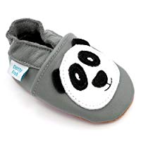 Dotty Fish - Scarpine in Pelle Prima Infanzia - Baby Scarpe per Primi Passi con wildledersohle con Auto, autopompa - 0-6 Mesi a