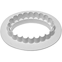 PME OV511 Tagliapasta Ovale a Doppia Faccia Liscia e Scanalata, Bianco, Small