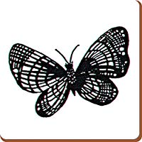 Creative Tops Set of 4 LARGE Black & White BUTTERFLY COASTERS Badda Collection GAYONNES 1950s