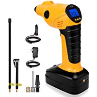 KYG Compressore Auto Portatile Automatico Mini Pompa Elettrica per Pneumatici con Schermo Retroilluminato LCD Digitale Ricaricab