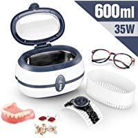 Uten Pulitore ad Ultrasuoni da 600ML con Cesto di Pulizia per Occhiali, Dentiere, Orologi e Altro. Frequenza ultrasuoni 40kH 35W