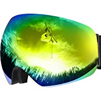 Maschera da Sci, OMORC Occhiali da Snowboard, Super-Grandangolo a Lente Sferica a Doppia Strato, NESSUN Appanamento Trattamento