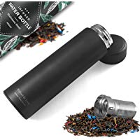 Infusore per te - frutta e borraccia d'acqua + colino + inserimento per frutta senza BPA | 450ml bottiglia termica in acciaio in