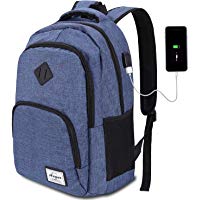 AUGUR Laptop Zaino, Impermeabile Zaino Porta PC Portatile da 15.6 Pollici con Porta USB Zainetto Laptop Unisex Scuola Zaino,35L(