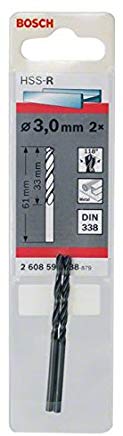 Bosch 2 608 596 788, Punta per Trapano Elicoidale, 2 pezzi