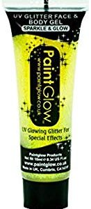 SMIFFYS Smiffy's 46047-10Ml UV Glitter Corpo Gel Giallo, Taglia Unica