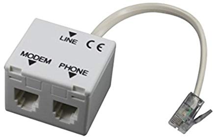 Atlantis A01-AF2 Splitter RH11, Filtro RJ11 ADSL, Plug RJ11 per Connessione alla Linea Telefonica, Jack RJ11 per Connessione ADS
