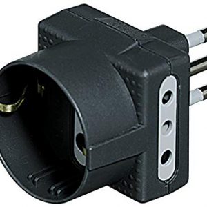 BTicino S3610G Adattatore Tris con 1 Presa Tedesca 2 Prese, 10A, Colore Antracite, 2200 W, 250 V, Nero