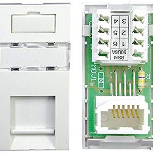 Philex 70424RE - Modulo Presa elettrica da Muro BT secondaria PABX, Colore: Bianco