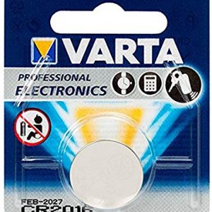VARTA CR2016, 6016101401, Batteria Litio a Bottone, Piatta, Specialistica, 3 Volts, Diametro 20mm, Altezza 1,6mm, confezione 1 p