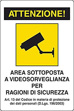 Cartelli Segnali Plastica Videosorveglianza