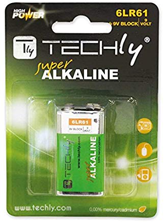 Techly 307032 Blister 1 Batteria High Power Alcalina 6LR61 9V