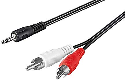 Goobay 50196 Adattatore Cavo Audio AUX, Jack da 3.5mm a Connettore RCA Stereo, Nero, 3m Lunghezza del Cavo