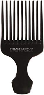 Titania Afro pettine, grande con manico, circa 15 cm, Nero, 1er Pack (1 X 30 G)