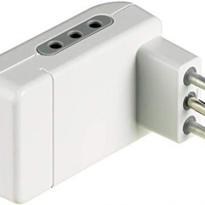BTicino S3605DE Adattatore salvaspazio Corner-3 Prese Spina 10A-Colore Bianco