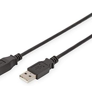 ASSMANN Electronic - Cavo USB 2.0 per stampanti, USB tipo-A maschio a USB tipo-B maschio, Nero, 1.8 metri