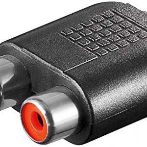 Goobay 11877 Adattatore RCA, presa jack AUX da 3 5 mm a 2 presa stereo - Presa 3 5 mm (3-pin stereo) maggiore di 2 prese RCA