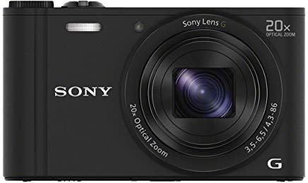 Sony DSC-WX350 Fotocamera Digitale Compatta Cyber-shot, Sensore CMOS Exmor R da 18.2 MP, Obiettivo Sony G, Zoom Ottico 20x, Nero