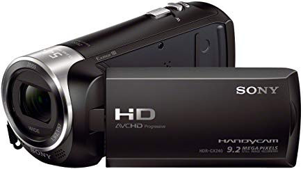 Sony HDR-CX240E Videocamera Handycam, Sensore CMOS Exmor R da 3.1 mm Retroilluminato, Obiettivo Grandangolare ZEISS, Zoom Ottico