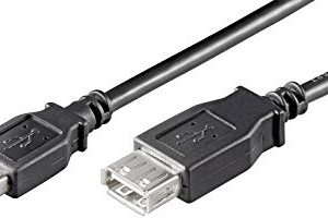 Ewent Cavo USB 2.0 Tipo A-Maschio a A-Femmina, Doppia Schermatura AWG 28 in Rame, Rata di Trasferimento fino a 480Mbit, 0,5m, Ne