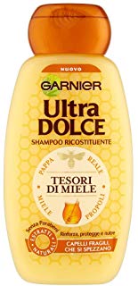 Garnier Ultra Dolce Tesori di Miele Shampoo Ricostituente per Capelli Fragili Che Si Spezzano, 250 ml