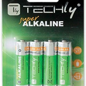 Techly 306974 Blister 4 Batterie High Power Stilo AA Alcaline LR06 1,5V