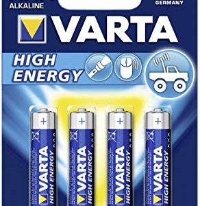 Varta 4903 - Batteria alcalina AAA ad alta energia, blu-argento, confezione da 4