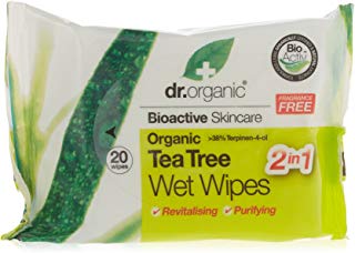 Dr.Organic Tea Tree Salviettine Umidificate 20 Pezzi