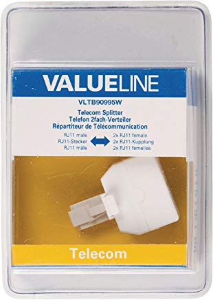 Valueline VLTB90995W Sdoppiatore Telefonico RJ11 Maschio - 2X Femmina, Bianco
