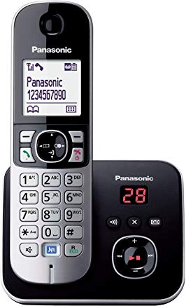 Panasonic KX-TG6821JTB Telefono Cordless con Segreteria, Nero