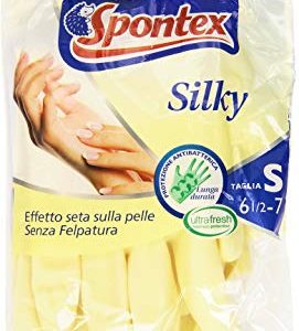 Spontex - Guanti Silky, Effetto Seta sulla Pelle, senza Felpatura, Taglia S
