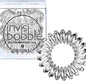 Invisibobble Traceless Hair Ring and Bracelet Suitable for All Hair Types Crystal Clear