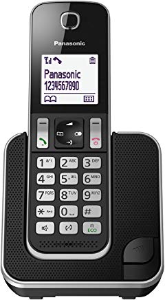 Panasonic KX-TGD310JTB Telefono Cordless Digitale Singolo, LCD Monocromatico Bianco, Schermo e Tasti Retroilluminati, Suoneria P