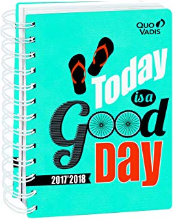 Quo Vadis atteggiamento positivo eurotex Agenda Giornaliera Spirale 12 x 17 cm Blu anno 2017 - 2018