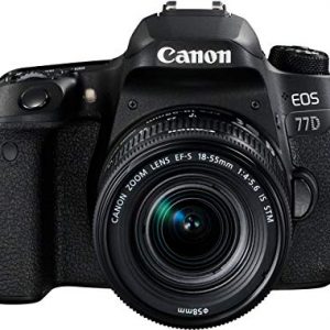 Canon SLR EOS 77D Fotocamera Digitale, Obiettivo EF-S 18-55 mm f-4-5.6 IS STM, Nero