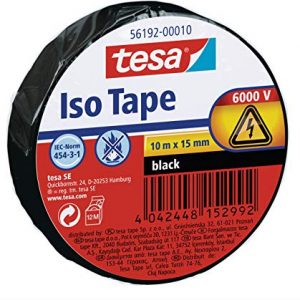 Tesa 56192-00010-02 Nastro Isolante Universale, Nero