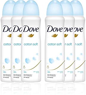 Dove Deodorante Cotton Spray, Confezione da 6