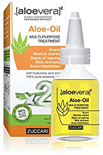 ZUCCARI [aloevera]a2, Olio dermocosmetico all'aloe, contro inestetismi della pelle, 50 ml