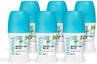 Marchio Amazon - Solimo  Deodorante roll-on antitraspirante, protezione attiva fino a 48 ore, profumo di cotone, unisex, Confezi